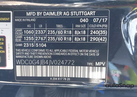 2018 Mercedes-Benz Glc 300 z USA, uszkodzony, nr VIN WDC0G4JB4JV024772